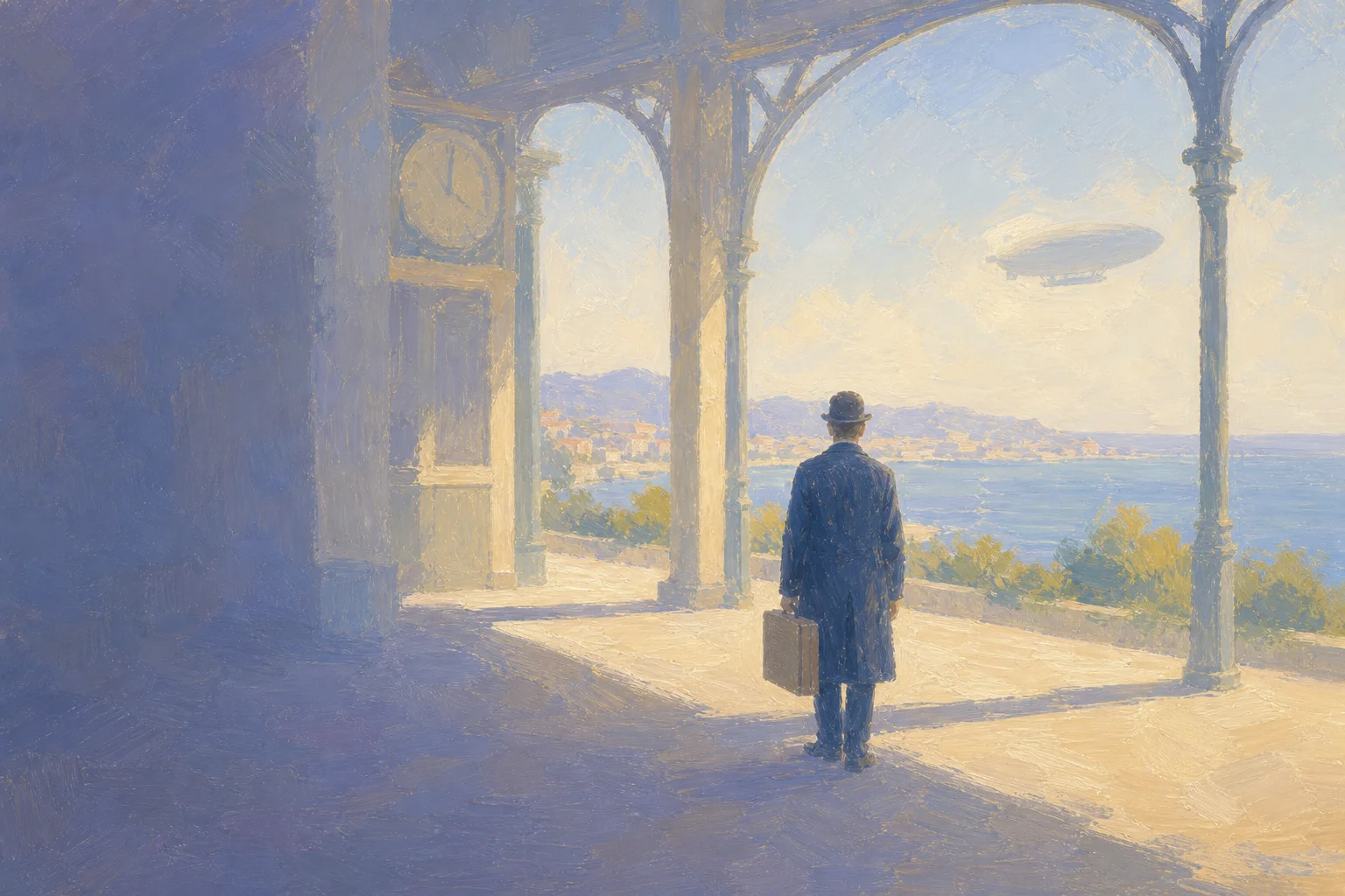A traveler consulting Passepartout before departure